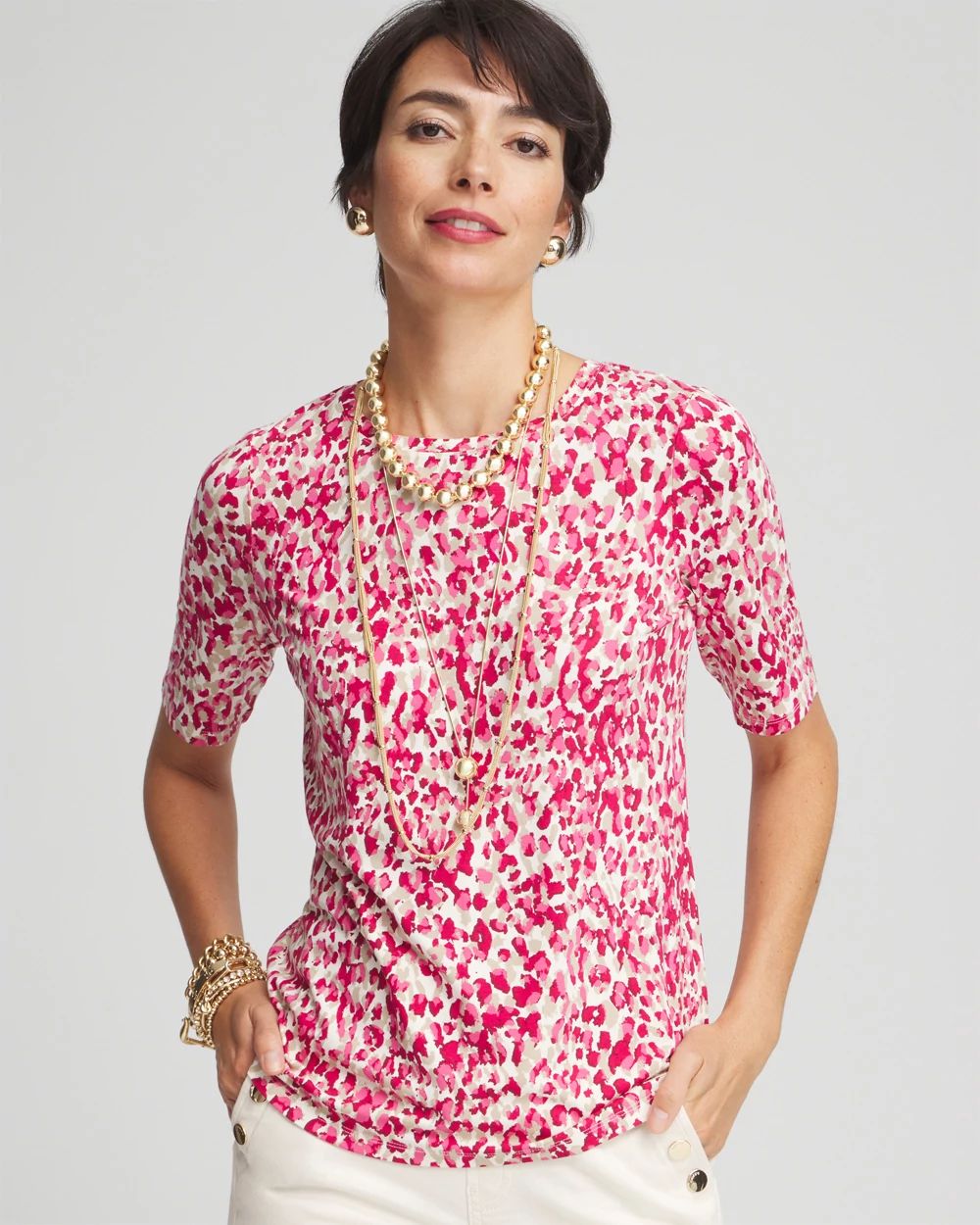 Touch of Cool™ Leopard Short Sleeve Tee | Chico's